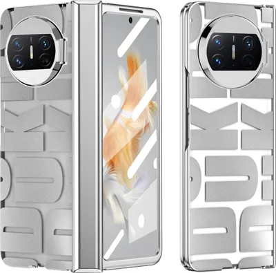 Produktbild von Hülle für Huawei Mate X3 Hülle mit Displayschutz und Scharnierschutz, Galvanisierter Klar Schutzhülle Silber
