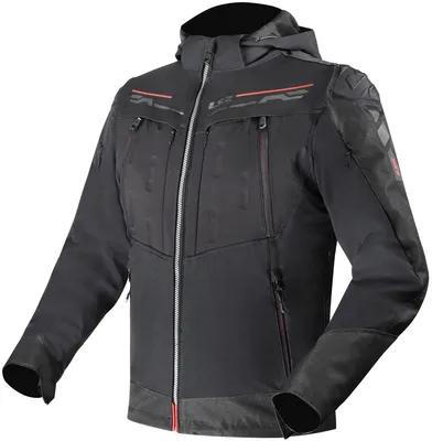 Produktbild von LS2 Zirconium Evo wasserdichte Motorrad-Textiljacke, schwarz/rot, M