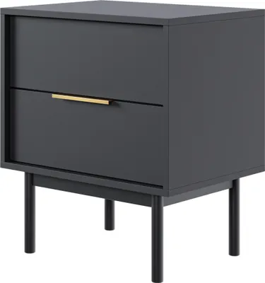 Obrázok produktu pre Selsey Viviaro - Nočný stolík s 2 zásuvkami, čierny, 54 cm