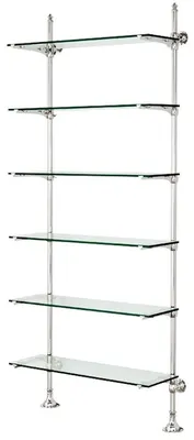 Obrázek produktu pro Designová nástěnná police Casa Padrino stříbrná 100 x 41 x v. 240 cm - nábytek do obývacího pokoje