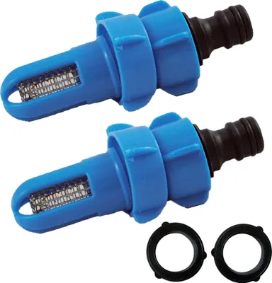 Produktbild von Wasserbett Füll- und Entleerstutzen mit Vliesfiltersieb + Adapter - Doppelpack