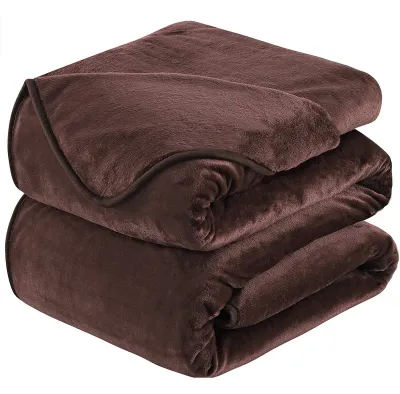 Productafbeelding van Dikke fleece deken, 230x270 cm, chocoladebruin - Zacht en warm