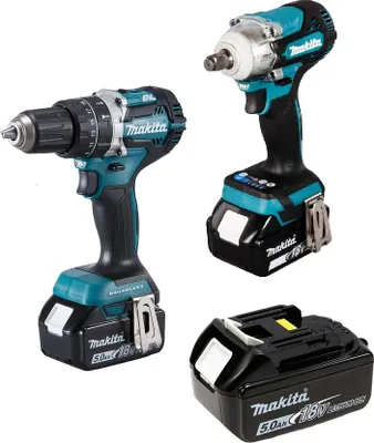 Immagine prodotto di Makita 18V Kit (Dhp484+Dtw300) 3X5,0Ah Dlx2359Tj1