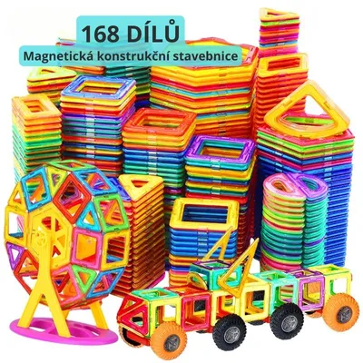 Obrázek produktu pro 168dílná magnetická stavebnice - velké stavebnice pro děti