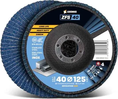 Produktbild von 1x Amboss Fächerschleifscheibe  K40. 125mm