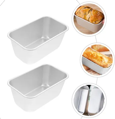 Produktbild von 2 Brotbackformen aus Aluminiumlegierung mit Deckel, ausgezeichneter Wärmeleitfähigkeit und rostfreier Ausführung für Toastbrot, Haushalt und Bäckerei