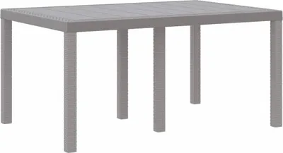 Productafbeelding van vidaXL Tuintafel, lichtgrijs, 150 x 100 x 73 cm, polyrotan