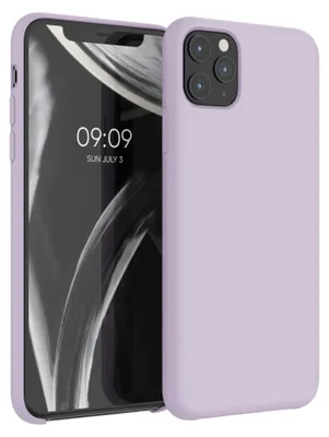 Produktbild von kwmobile Handyhülle für Apple iPhone 11 Pro Max Hülle - Case Silikon - Kabelloses Laden - Schutzhülle Cover in Purple Cloud