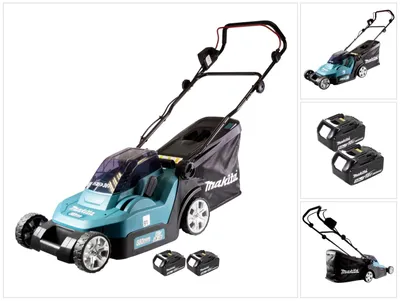 Immagine prodotto di Tosaerba a batteria Makita DLM 432 T2 36 V (2x 18 V) 43 cm + 2 batterie da 5,0 Ah - senza caricabatterie