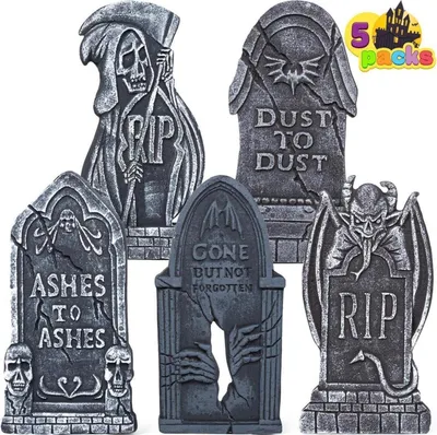 Obrázek produktu pro JOYIN Halloweenská sada pěnových náhrobků s kovovými kolíky v balení 5 kusů