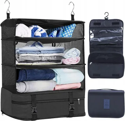 Zdjęcie produktu dla Organizer podróżny do walizki wiszący 2 szt 45x31x66 cm składany