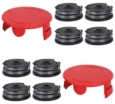 Produktbild von 8 Spulen + 2 Spulenabdeckungen für Rasentrimmer (Länge: 6 m, Ø1,60 mm)
