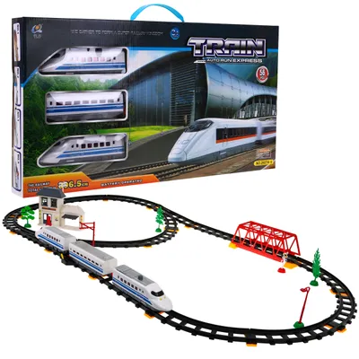 Immagine prodotto di Grande treno con binari per bambini a partire dai 3 anni Treno con vagone + anello + accessori 56 pezzi.