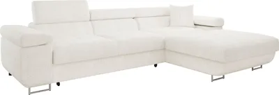 Produktbild von MIRJAN24 Ecksofa Torezio Mini, Stilvoll Eckcouch mit Bettkasten und Schlaffunktion, Einstellbare Kopfstützen, 280x170x70-90 cm (Farbe: Flow 06, Seite: Rechts)
