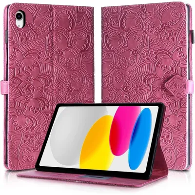 Immagine prodotto di Custodia protettiva per iPad di 10ª generazione, 10,9 pollici, modello 2022, in rosa, con funzione stand e porta carte