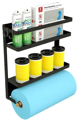 Immagine prodotto di Portarotolo da cucina con ripiano magnetico e 2 ganci
