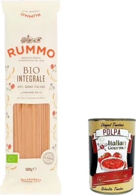 Produktbild von 5x Rummo Pasta Integrale Linguine N. 13, Vollkornnudeln Nudeln Vollkorn Italienische Pasta 500g + Italian Gourmet polpa 400g