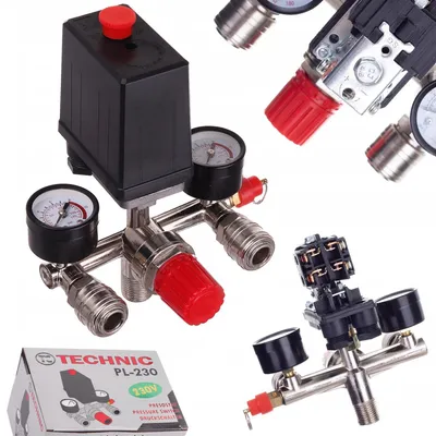 Produktbild von Druckschalter Für Kompressor 230 V Mit Druckreduzierer Und Manometer