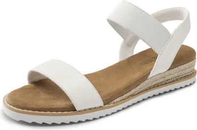 Produktbild von DREAM PAIRS Flache Sandalen mit Elastischen Riemen Jesuslatschen Damen Bequeme Outdoor Sandalen,Farbe:WEISS,Größe:39