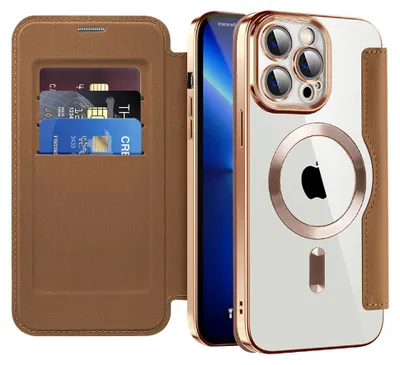 Zdjęcie produktu dla Techsuit - SmartMag Book etui na iPhone 13 Pro - brązowe