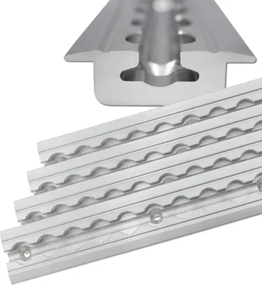 Produktbild von Airlineschiene Bodenprofil Aluminium 0,5 m, 2er Set - silber eloxiert | Einlassprofil Zurrschienen
