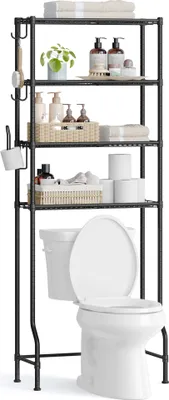 Produktbild von SONGMICS 4-stöckiges Toilettenregal, Badezimmerregal, verstellbare Ablagen