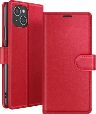 Image de Zanaé, étui Apple iPhone 15 Plus Portefeuille avec support, rouge