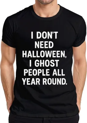 Immagine prodotto di Halloween ho ghoste persone tutto l'anno dicendo sarcasticamente maglietta da uomo, nero, M