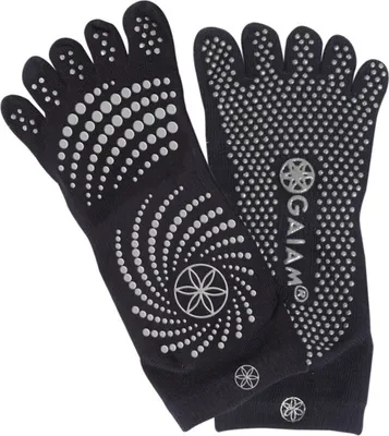 Produktbild von Gaiam Grippy Yoga Socks - Anti-Rutsch-Yogasocken - Schwarz/Grau - S/M