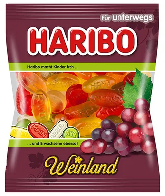 Obrázek produktu pro Haribo OR02373, Vínové gumové bonbony, 100 g, Dary, Citrón, Pomeranč, Ananas, Raspberry, Strawberry, Vícebarevný, 1459 kJ, 343 kcal