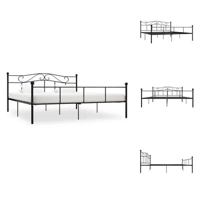 Zdjęcie produktu dla vidaXL Rama łóżka czarna metalowa 200×200 cm - Łóżka i ramy łóżek