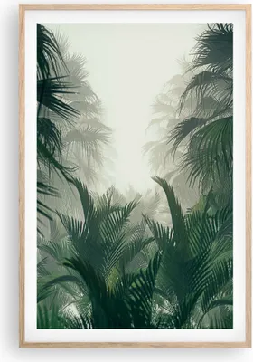 Produktbild von Gerahmtes Poster - Rahmen in heller Eiche - Dschungel Blätter Palmen - 61x91,5 cm - Wand Bild - Wanddeko - Wandbilder - Kunstposter - Wandposter - Bilderrahmen - Bilder - Kunstdruck - P2NPA61x91-4504