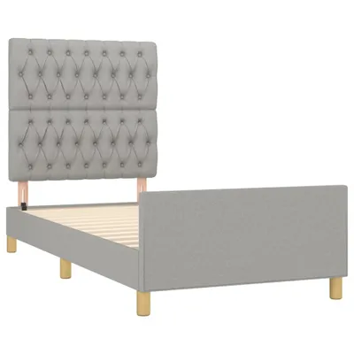 Image de vidaXL Cadre de lit sans matelas gris clair 90x190 cm Tissu