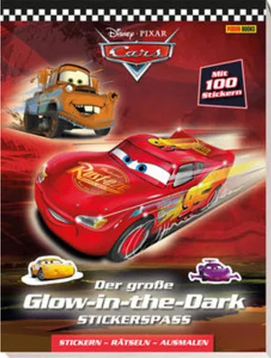 Obrázek produktu pro Disney Cars: Der große Glow-in-the-Dark-Stickerspaß: Stickern - Rätseln - Ausmalen