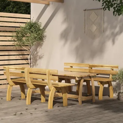 Produktbild von 3-tlg. Garten-Essgruppe Kiefernholz Imprägniert 3096605