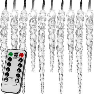 Produktbild von VOLTRONIC 40 LED Lichterkette Eiszapfen Weihnachtsdeko Beleuchtung Fernbedienung