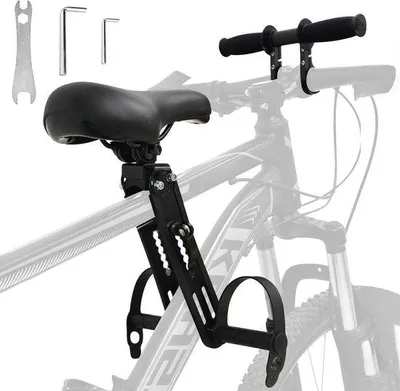 Produktbild von Kindersitz für Fahrräder, vorne – Fahrradsitz für Kinder – Gemeinsam Radfahren – Verstellbarer Winkel – Universell für Mountainbikes – Schwarz