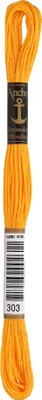 Produktbild von Anchor Sticktwist 4635000-00303 dottergelb Stickgarn, 100 % Baumwolle