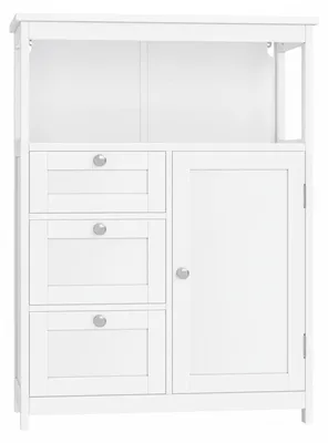 Immagine prodotto di Mobiletto da bagno con 3 cassetti e ripiano regolabile | Bianco | 60x30x80 cm