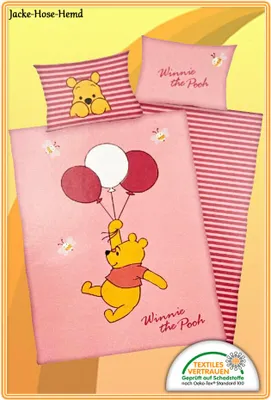 Produktbild von Herding Bettwäsche Babybettwäsche Disney Winnie the Pooh Rosa 40x60 / 100x135 cm