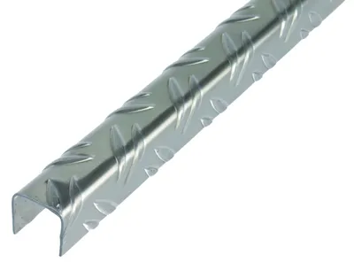 Immagine prodotto di Alberts 468880 Profilo a U, ondulato in rilievo, alluminio, fustellato, 1000 x 23,5 x 23,5 mm