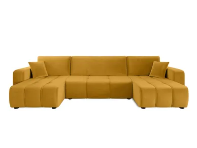 Produktbild von Couchgarnitur Sofa Sofagarnitur ALICE U im Stoff samt in U Form mit Schlaffunktion und Bettkasten Wohnlandschaft Polsterecke Couch Wellenfederung