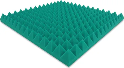Produktbild von Dibapur Pyramiden Color Schaumstoff (Grün/Türkis) ca.49x49x5cm) Akustikschaumstoff Schall Schutz Dämmung