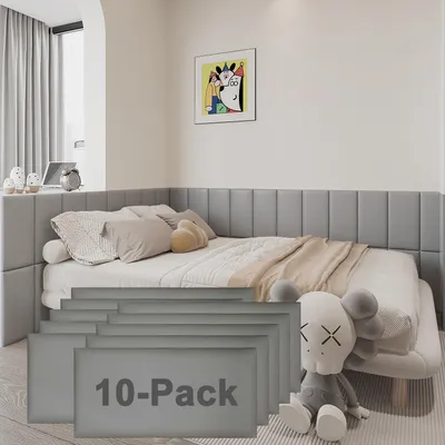 10er Set selbstklebende 3D-Kopfschutzpaneele, grau