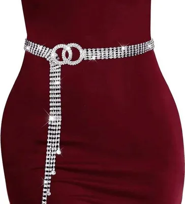 Image de Boucle de ceinture pour femme, argentée, boucle à anneau réglable, taille de ceinture jusqu'à 100 cm