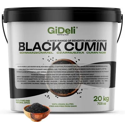 Produktbild von Schwarzkümmel 20kg Ganz Samen Nigella Sativa Backgewürz Naturrein Vegan GiDeli