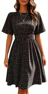 Productafbeelding van Currero Jurk met Polkadots Zwart L