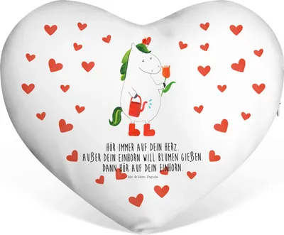 Produktbild von Mr. & Mrs. Panda Dekokissen Einhorn Gärtner - Weiß - Geschenk, Sofakissen, Einhörner, Blume, Herzkissen, Luftballon, Unicorn, dekoartikel, Freundin, Kuschelkissen, Garten