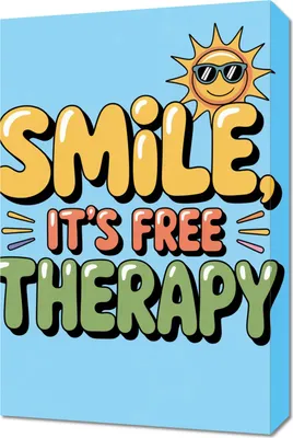 Produktbild von Bild 40x60cm Motivations-Affirmation Retro Vintage für das Wohnzimmer Smile