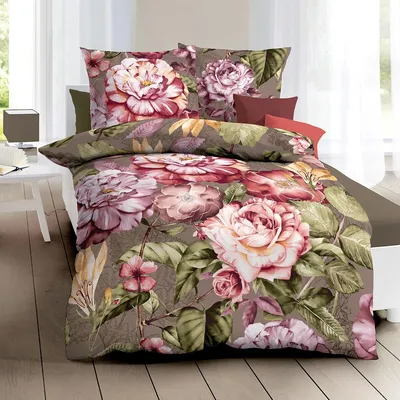 Produktbild von Kaeppel Mako-Satin Bettwäsche Serena oliv 135x200 cm + 80x80 cm
